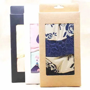 FeiLuancustom multi cor do papel, cabide de embalagem de presente/caixa de doces com pvc transparente janela de papelão crianças/adultos cuecas da caixa de embalagem