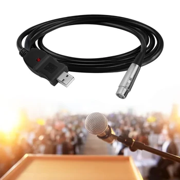 Microfone USB Cabo de 3 Metros Masculino USB Para XLR Fêmea Conector do Cabo Adaptador