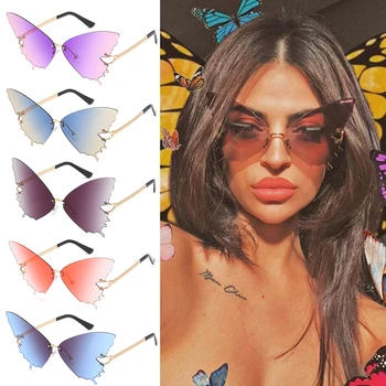 Moda Óculos de sol das Mulheres Retro sem aro Forma de Diamante Verdadeiro Filme de Óculos de Sol das Senhoras UV400 Tendências Estreito de Óculos de Streetwear