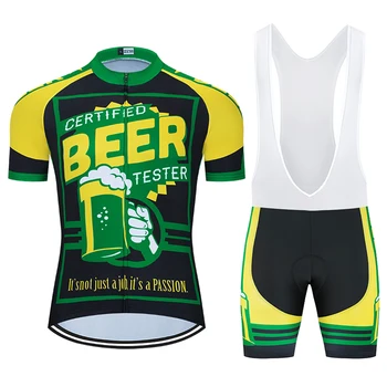Moxilyn de Ciclismo de Mens Camisas Conjunto Skinsuit Ciclismo Roupas de Mountain Bike de BTT Respirável, que absorvem o Suor e secagem Rápida, eu Amo a Cerveja