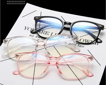 Rodada Anti Luz Azul, Óculos oval, Armação de 2021 Mulheres de Óculos com Armação Azul Bloqueio de Jogos Óculos Vintage Homens Óculos