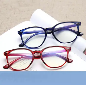 Rodada Anti Luz Azul, Óculos oval, Armação de 2021 Mulheres de Óculos com Armação Azul Bloqueio de Jogos Óculos Vintage Homens Óculos