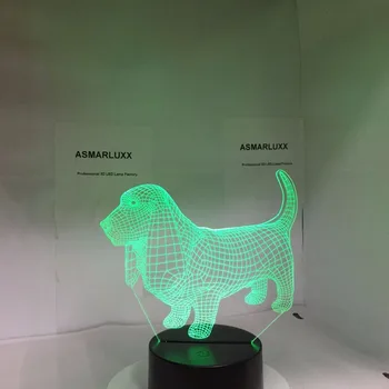 Lâmpada cão 3D LED NightLight Bulldog Poodle Jack Russell Terrier, Rottweiler Afghan Hound Basset Hound Dobermann Labrador Retriever