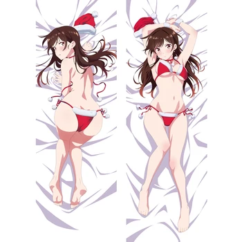 Anime Dakimakura Alugar Uma Namorada De Natal Mizuhara Chizuru & Sakurasawa Sumi, Abraçando O Corpo De Jogar A Almofada Travesseiro Capa