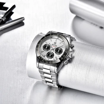 BENYAR Homens de Quartzo de Pulso, Marca de Topo do Aço Inoxidável Cronógrafo Relógio para Homens 30M Impermeável Relógios Automáticos