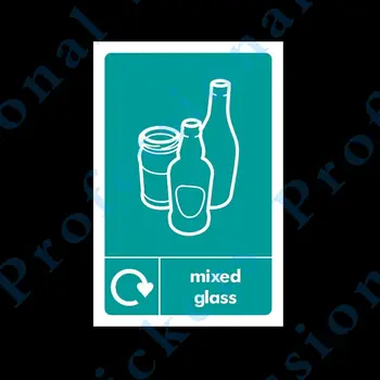 Misto de Vidro de Reciclagem de Resíduos de Plástico Sinal ou Adesivo - Escolha o Tamanho e Material Impermeável de adesivos de Vinil para carros