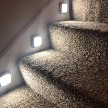 LEDs de PIR Movimento do DIODO emissor de Luz do Sensor Armário guarda-Roupa de Cama Lâmpada LED Em Gabinete Noite de Luz para o Armário Escadas da Cozinha Cozinha