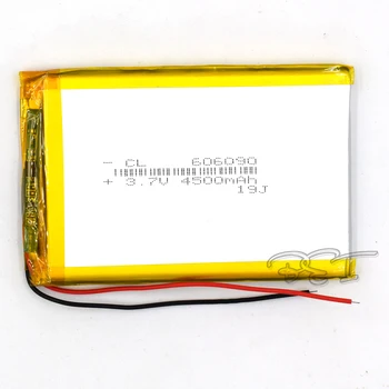 3.7 V Lítio Navigator bateria Recarregável do Li-polímero Bateria 606090 4500mAh Li-Po Baterias GPS DVD Powerbank PAD do Li-íon da Célula de alto-Falante