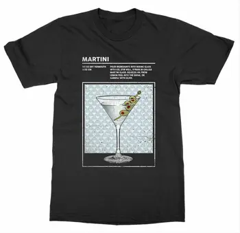 Bebida mista de Martini Cocktail de Licor de T-Shirt Álcool Barman Verão do Algodão de Manga Curta-O-Pescoço dos Homens T-Shirt Nova S-3XL