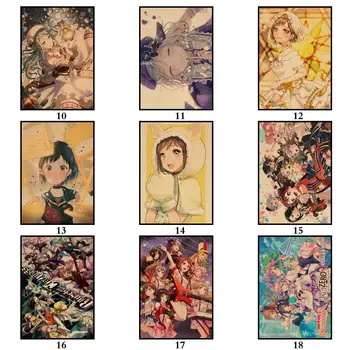 WTQ Anime Poster Retro BanG Sonho! As Meninas Da Banda Festa! Tela De Pintura Anime Cartazes De Parede Decoração Pôster Arte De Parede Foto De Decoração De Casa
