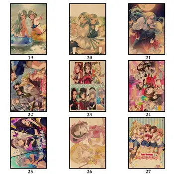 WTQ Anime Poster Retro BanG Sonho! As Meninas Da Banda Festa! Tela De Pintura Anime Cartazes De Parede Decoração Pôster Arte De Parede Foto De Decoração De Casa
