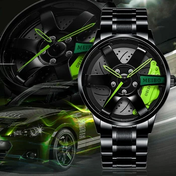 Esporte 3D Roda de Carro do Relógio dos Homens Novos Relógios de pulso de Moda Relógio Exclusivo Relógio de Quartzo Relógios de Luxo