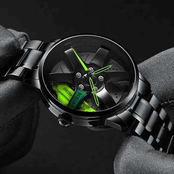 Esporte 3D Roda de Carro do Relógio dos Homens Novos Relógios de pulso de Moda Relógio Exclusivo Relógio de Quartzo Relógios de Luxo