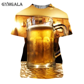 Verão especiais Homens T-shirt goth, camisa de cerveja Curto Sleevestriped t-shirt dos homens O-Tops com Decote em Tees Engraçado Impressos em 3D Streetwear Tshirt
