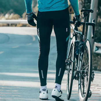 Santic 2021 Homens de Meias de Ciclismo de Calças de Verão, Outono 4D Acolchoado Longa Estrada MTB Bicicleta Calças Reflexiva Moto Calças compridas Ciclismo
