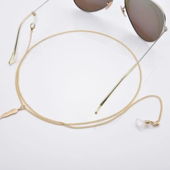 Óculos De Sol De Mascaramento De Correntes Para As Mulheres Da Folha Pingente De Óculos De Cadeias De Corda De 2021 Nova Moda Jóias Por Atacado Suporte De Óculos