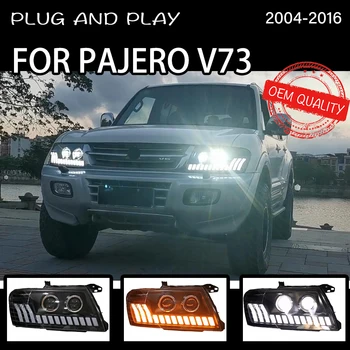 Farol Para Mitsubishi Pajero V73 2004-2016 Carro автомобильные товары LED DRL Hella 5 Xenon Lente Hid H7 Carro Montero Acessórios