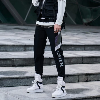 Estrada Única Mens Calças De Moletom Homens 2021 Patchwork Techwear Corredores De Hip Hop Japonês Streetwear Calças De Harém Masculino Calças Para Homens