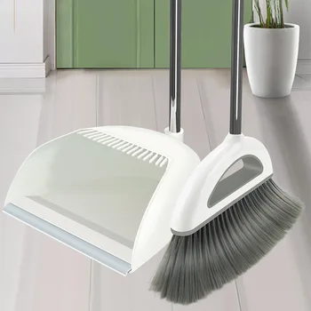 Vassoura pá definir a combinação de vassoura não toque cabelo de vassoura mágica de plástico de limpeza domésticos vassoura pá