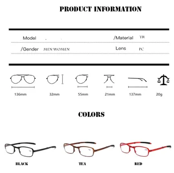 2021 Design de Óculos de Leitura Homens Mulheres Dobramento de Óculos Óculos de Armação TR Óculos de Cuidados com a Visão +1.00~+4.00 Óculos