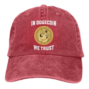 Em Bitcoin confiamos O Boné de Beisebol de Pico capt Unisex Esporte Outdoor Personalizado Doge Dogecoin Exorbitantes Moeda Digital Chapéus