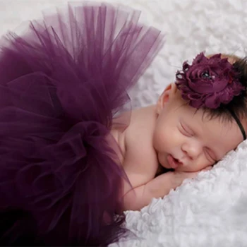 Fotografia de recém-nascido Adereços Bebê Meninas Princesa Saia Tutu Cabeça de um recém-Nascido Menina da Foto Verde Pettiskirt fotografia acessórios