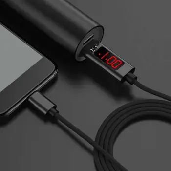 Tipo C USB de Carregamento Rápido de USB Com Display Digital de Dados do Telefone Celular Cabos de Tensão e de Corrente para Android Trançada de Nylon