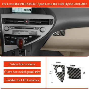 Estilo carro Lexus RX350 RX450h F Sport RX 450h Híbrido 2010-2012 co-Piloto, porta Luvas do Painel do Interruptor de Guarnição de Fibra de Carbono Adesivos