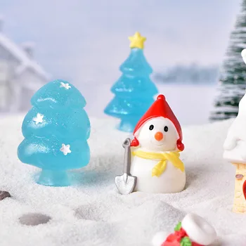Chapéu de natal do Boneco de neve, Árvore de Natal Estatueta Modelo de Jardim de Fada Decoração DIY Acessórios de Decoração em Miniatura Casa de bonecas Artesanal