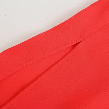 Za Mulheres 2021 vermelho com decote em V design Dividido Armar camisa de Moda Solta Vintage Manga Longa Feminino Camisas, Tops Chique