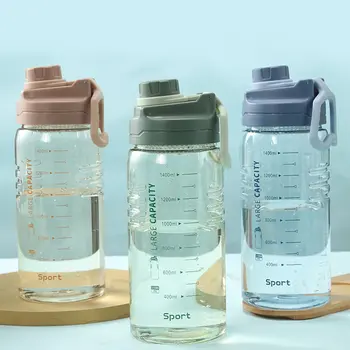 1,5 L de Água Potável Garrafa com Palha Garrafas à Prova de Vazamento de Crianças da Escola, Com Tampa Caminhadas, Camping Plástico Livre de BPA