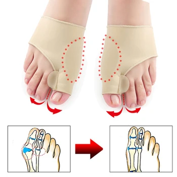 1pair Dedo do pé Dedo do Separador de Cuidados com os Pés Ortopédicos Bens Polegar Valgo Correção do Hálux Valgo Ajustador de Correção de Meia Straightener