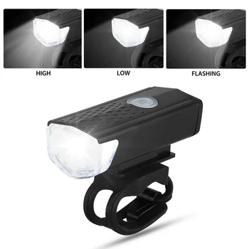Luz trasera delantera y trasera para bicicleta de montaña, luz de bicicleta recargable con USB, luz de advertencia de seguridad,