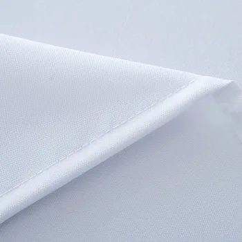 Frete grátis sólido de cor branca, em tecido misturado tecido de toalha de mesa de restaurante de casamento personalizado rodada toalha de mesa quadrada