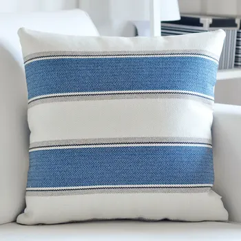 DUNXDECO Capa de Almofada Travesseiro Cojines Moderno, Simples, Clássica Faixa de Linho Textura Coussin Sofá Cadeira Capa de Almofada