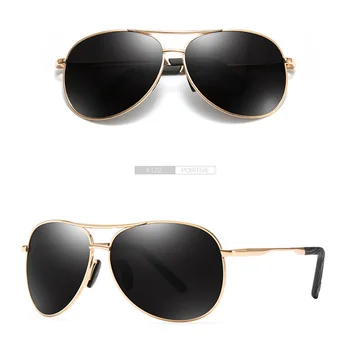 Clássico Óculos de sol Polarizados Homens de Condução Óculos Preto Piloto de Óculos de sol de Marca Designer Masculino Vintage, Óculos de sol UV400
