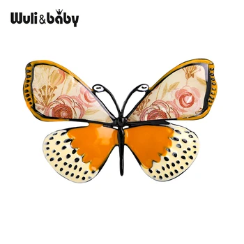 Wuli&baby a Beleza da Borboleta Broches 4-Flor cor de Esmalte Borboleta, Inseto Festa Casual Pinos Broche Presentes