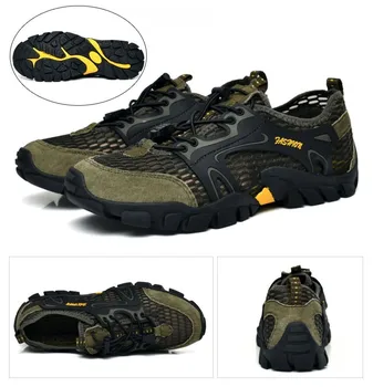 Plus Size 39-50 Caminhadas Sapatos de Trekking Homens antiderrapante breathble de Desporto ao ar livre Tênis Masculino Escalada Tático Sapatos Água Aqua Sapato