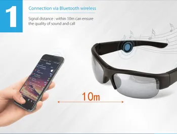 Visão 6B Bluetooth Auricular Óculos de sol Óculos de Música Microfone Osso Condução de tipo Aberto fone de ouvido Com 3 cores diferentes lentes