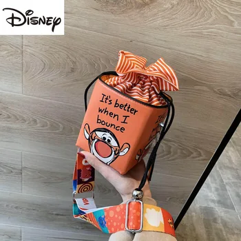 2021 Disney Moda Senhoras Saco Cosmético Bonito dos desenhos animados do Mickey Ombro Messenger Bag Casual PU Praça de Armazenamento Menina Bolsa da Moeda