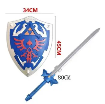 80CM de Jogo de Papel de Presente 1:1 Skyward Sword & Shield /Set de Segurança de Link Dom Crianças de PU, Material de Arma de Cosplay Espada