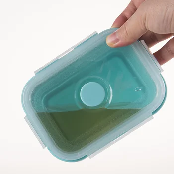 1pc Silicone Dobrável Bento Caixa Dobrável Portátil Caixa de Almoço Para alimentação Fabricação de Recipiente de Comida Tigela Lancheira Nova Mesa