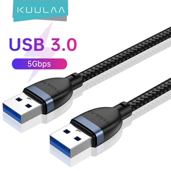 KUULAA USB para Cabo de Extensão USB Tipo a Macho para Macho USB 3.0 2.0 Extensor de Cabo para o Radiador de Disco Rígido da Caixa da TEVÊ de Cabo USB Extens