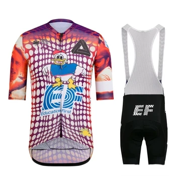 A EF EDUCATION homens equipe de ciclismo jersey conjuntos moto de manga curta roupas 2021 NIPPO bicicleta de BTT jardineiras, shorts ropa ciclismo maillot