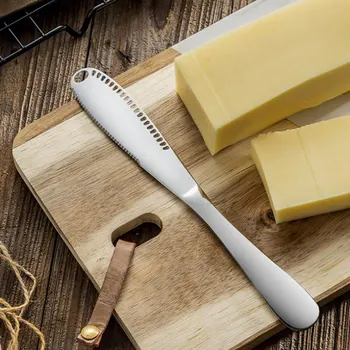 Cozinha Gadgets Multi-funções em Aço Inoxidável Queijo de Manteiga Faca de corte Com Furo Limpe o Creme de Pão de Atolamento de Faca 1 Pc