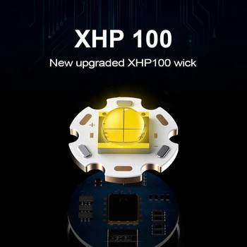 XHP100 LED Lanterna elétrica Recarregável 18650 Bateria 26650 Zoomable de Trabalho da Lâmpada Brilhante Tática de Luz XHP70 Mão Lanterna Lanterna à prova d'água