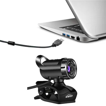 Webcam Foco Automático PC Web Cam Full HD 480P Amplo Ângulo de Beleza Câmera Com Microfone Para Transmissão ao Vivo de Vídeo Conferência