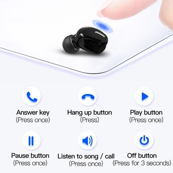 Mini sem Fio Bluetooth 5.0 Fone de ouvido em Ouvido Sport com Microfone Fone de Fones de ouvido Para a Samsung, Huawei Todos os Fones de ouvido do Telefone