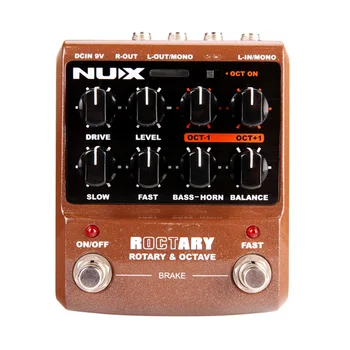 NUX Roctary Força do Pedal de Guitarra Polyphonic Octave e Rotary Speaker Leslie Simulador de Efeito 2 em 1 Pedais de Guitarra Acessórios