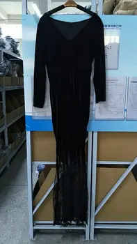 Mulheres Adultas Gótico De Halloween Morticia Addams Espírito Fantasia De Bruxa Horror Preto Andar Vestido De Renda Vestido De Manto Vestido De Purim Carnaval